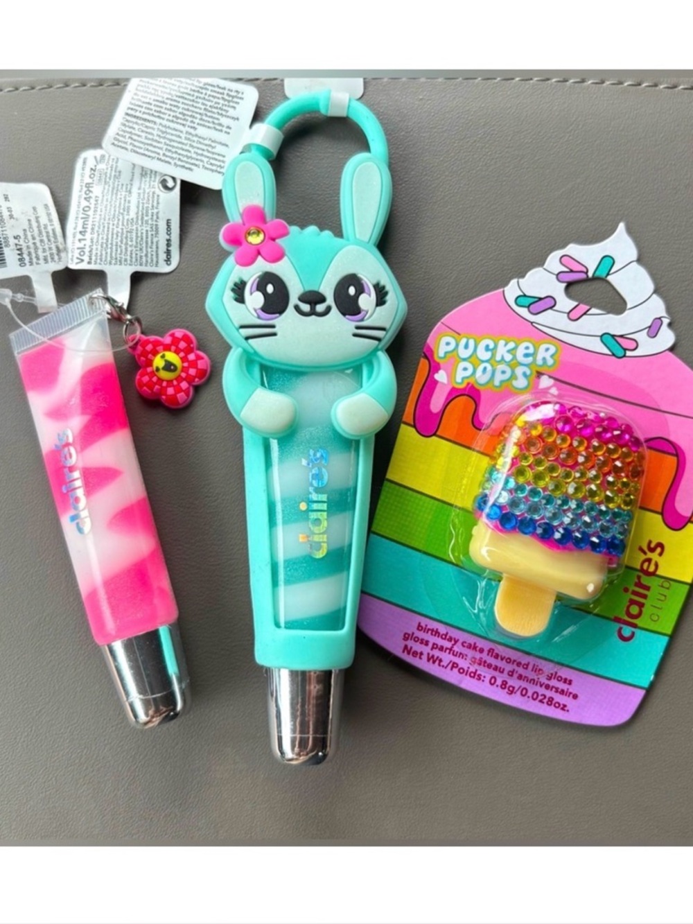 NWT, Claire's, Lip Gloss Set of 3